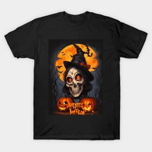 Pumpkins And The Skeleton T-Shirt